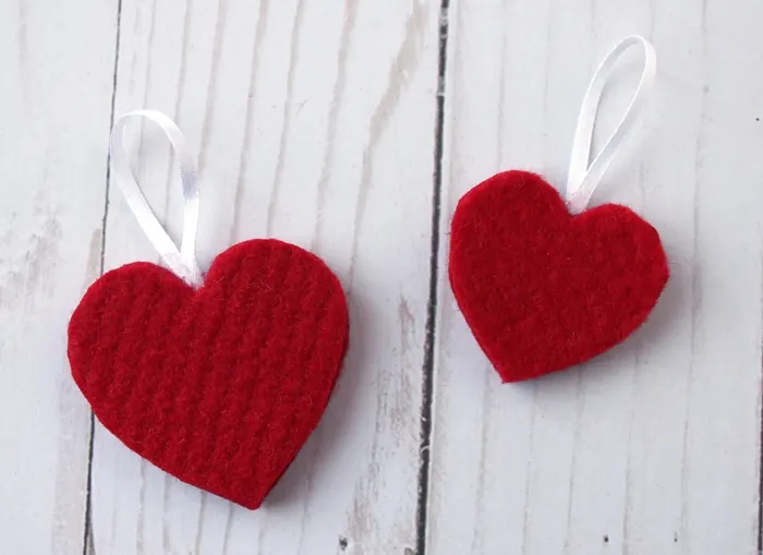 Felt Heart Valentine Ornaments