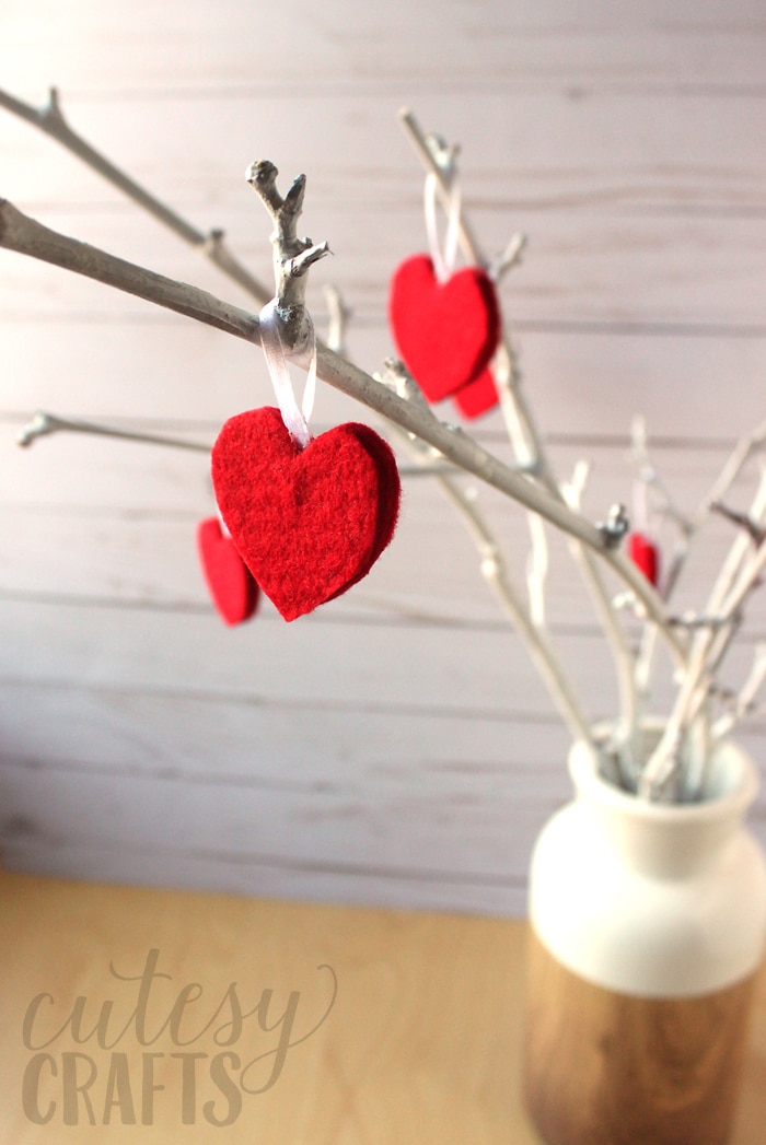 Felt Heart Valentine Ornaments