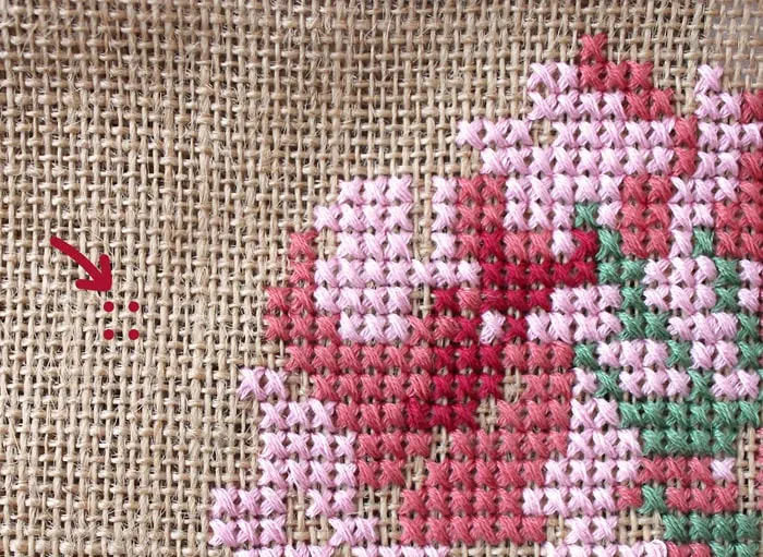 How to cross stitch on burlap. 