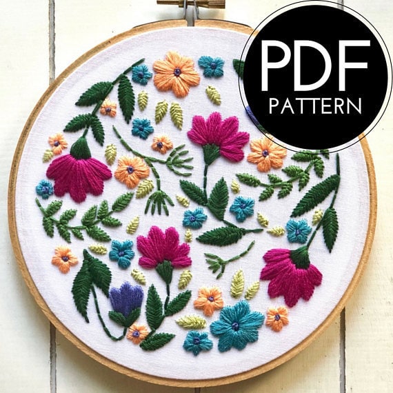 35+ Printable Flower Embroidery Patterns - Cutesy Crafts