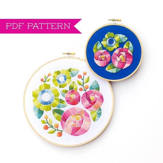 35+ Printable Flower Embroidery Patterns - Cutesy Crafts