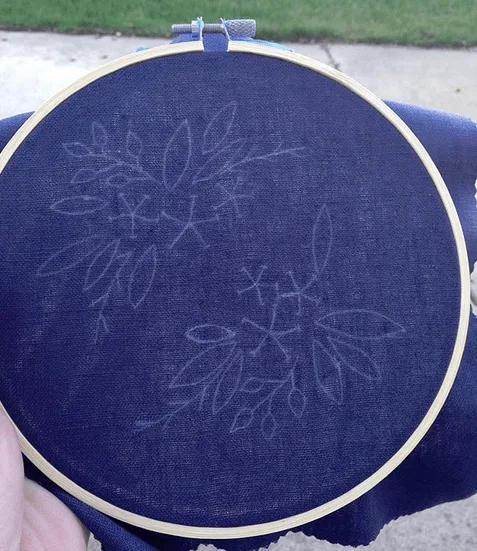 Embroidery Pattern Trace Dark Fabric