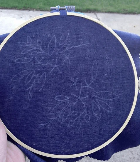 Blue Floral Embroidery Pattern - Cutesy Crafts