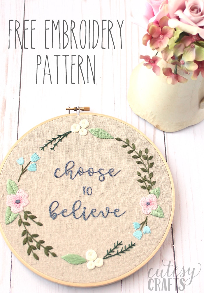 Embroidery design with Believe in Yourself