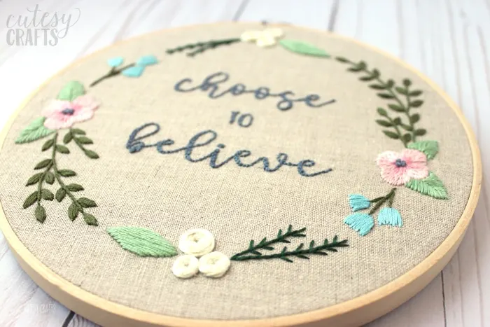 Free Embroidery Design - Choose to Believe - Cutesy Crafts