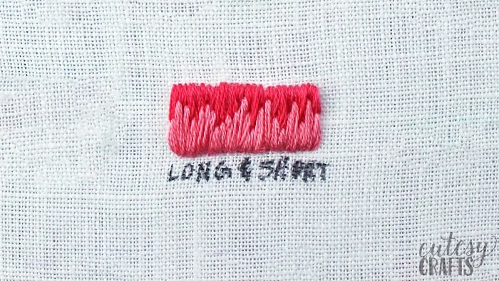 how to long and short stitch