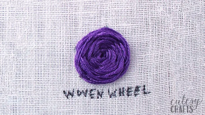how to do a woven wheel stitch
