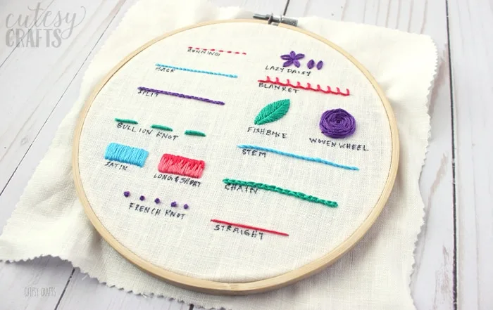embroidery pattern with instructions