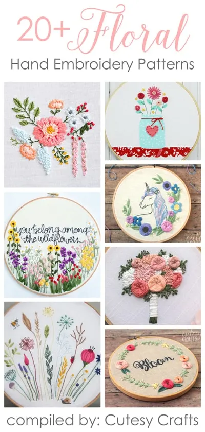 20 flower embroidery patterns cutesy crafts