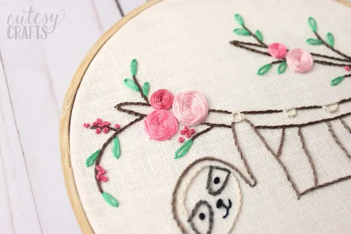 Easy Sloth Embroidery Pattern