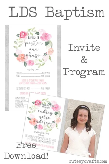 Free LDS Baptism Program and Invitation Printables