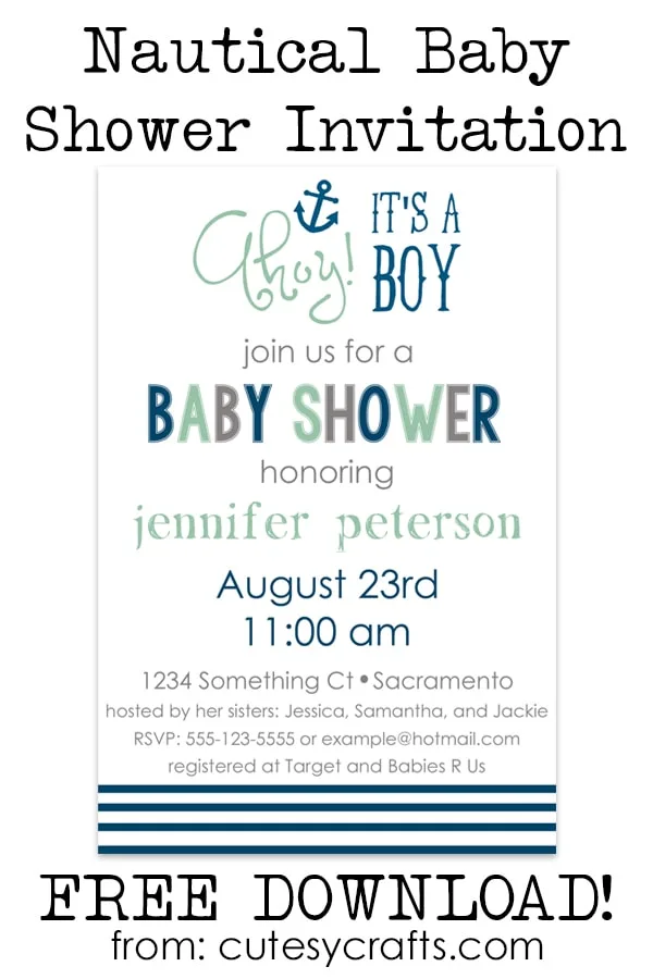 free nautical baby shower printables