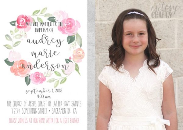 Free LDS Baptism Invitation Template - Cutesy Crafts