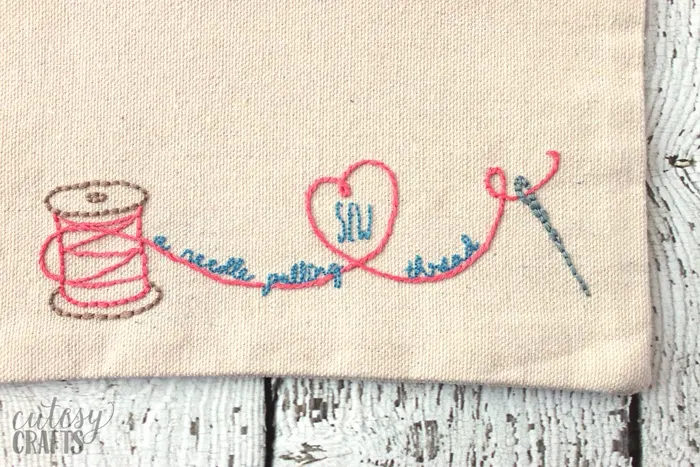 Spool of thread embroidery pattern.