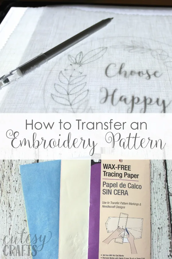 Transferring an Embroidery Pattern using Tracing Paper