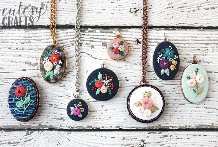 embroidery necklaces