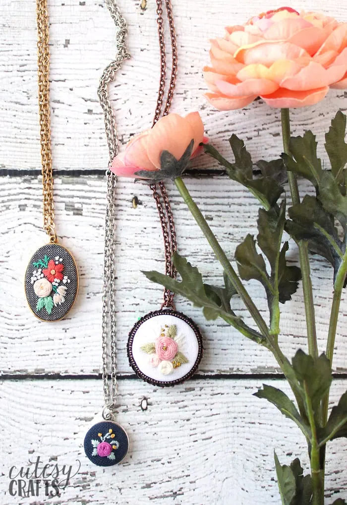 Embroidered Pendant Frames