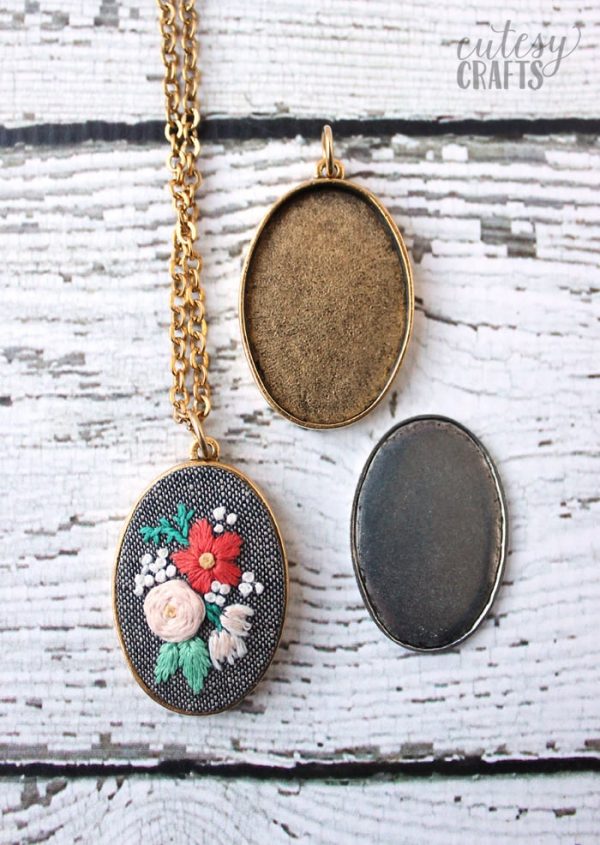 Embroidery pendants  how to put embroidery in a necklace  cutesy crafts Embroidery pendants  how to put embroidery in a necklace  cutesy crafts