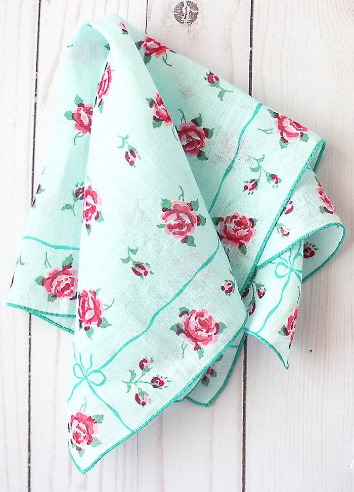 vintage floral handkerchief