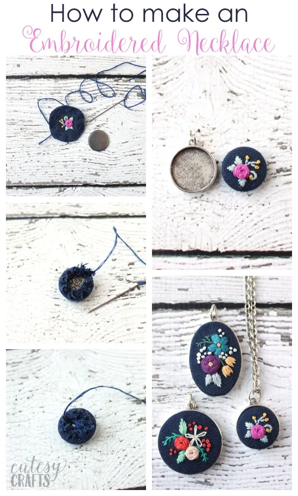Pendant Frames for Embroidery - How to put embroidery in a necklace.