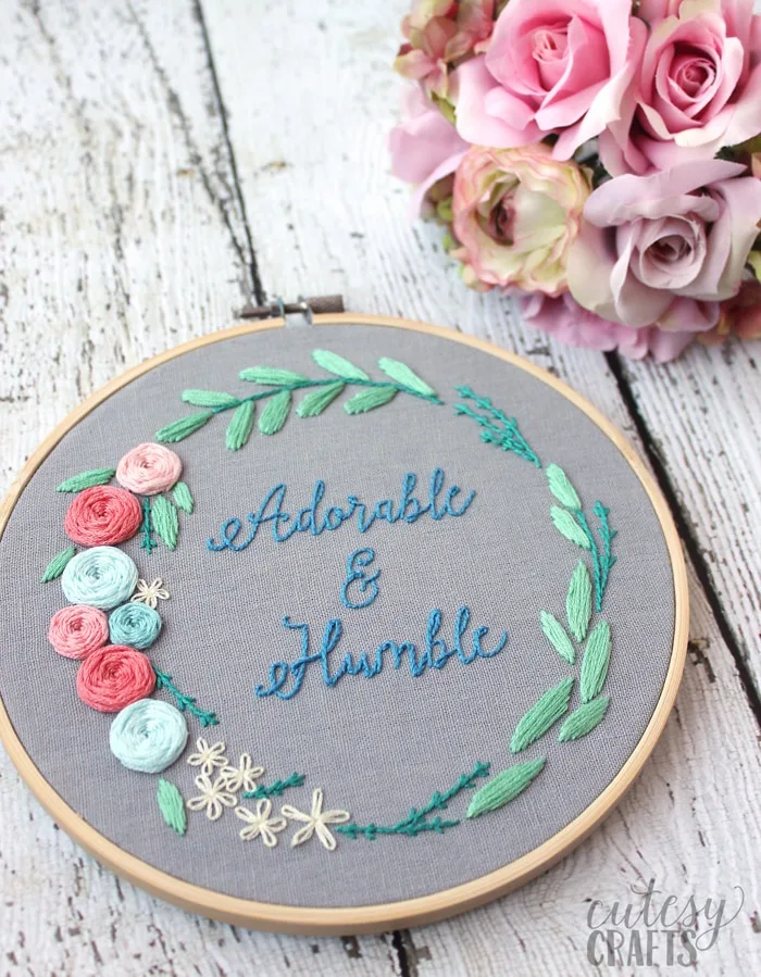 Floral Wreath Embroidery Pattern