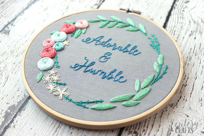 Floral Wreath Embroidery Pattern