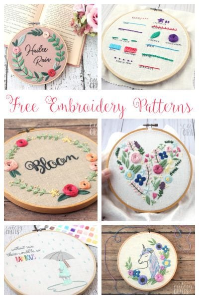 35+ Printable Flower Embroidery Patterns - Cutesy Crafts