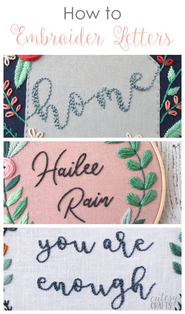 How to Embroider Letters by Hand Cutesy Crafts