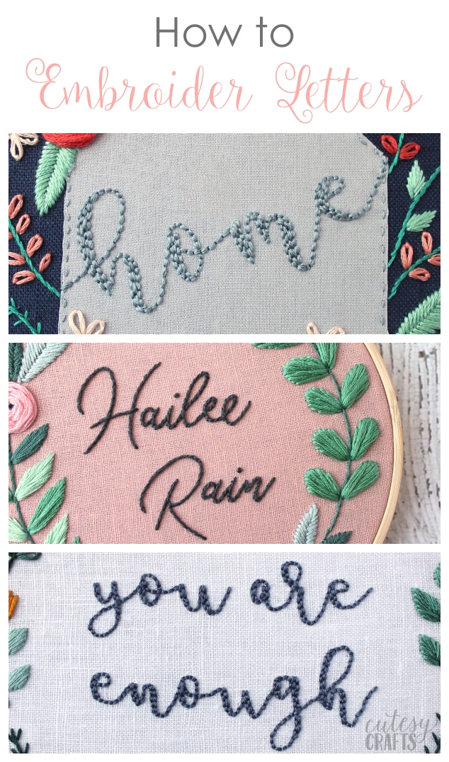 How To Embroider Letters By Hand Cutesy Crafts