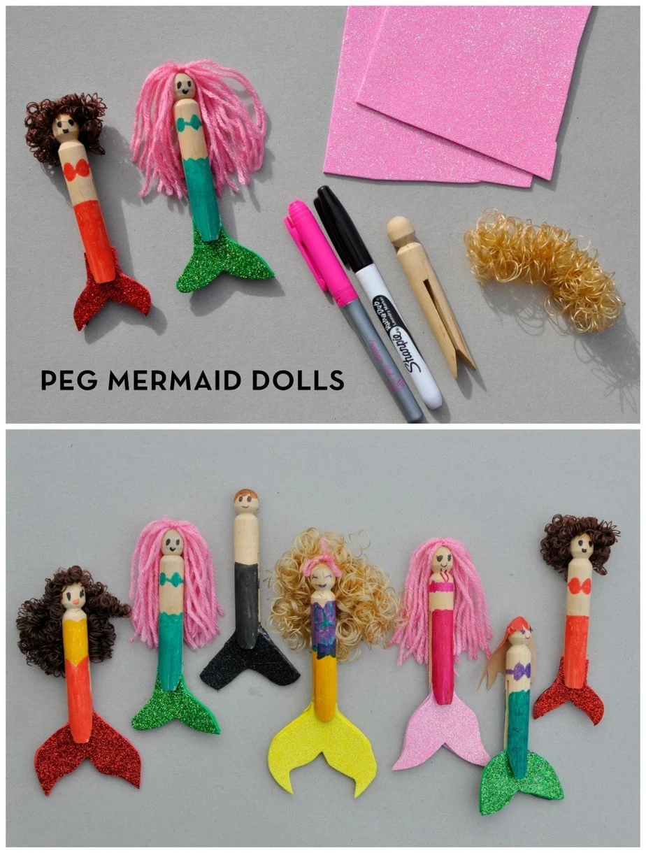 Clothespin Mermaid Craft for Kids