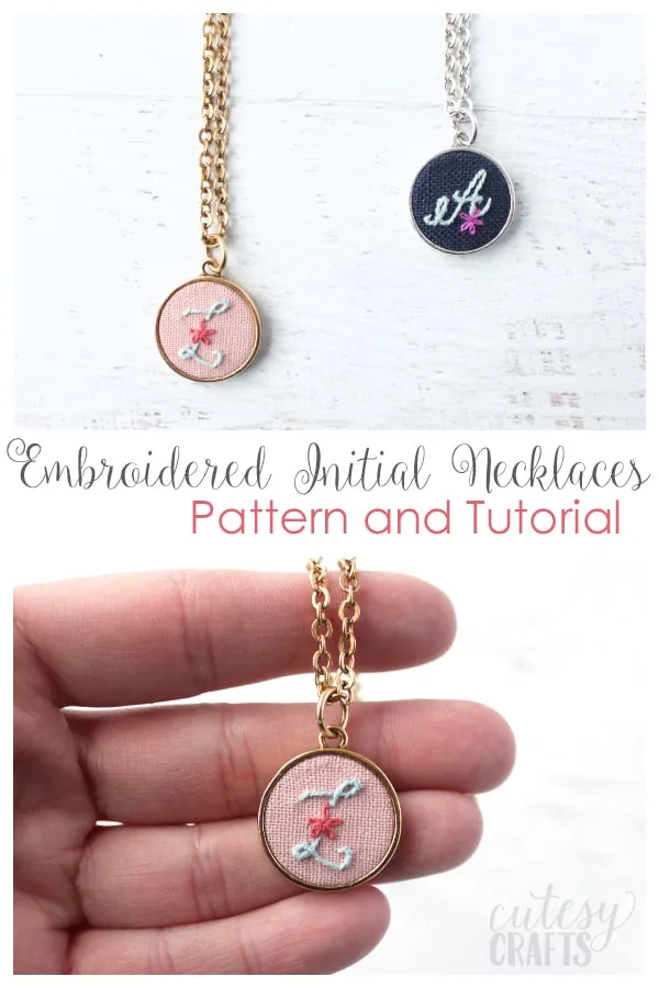 Embroidered Initial Necklace Tutorial