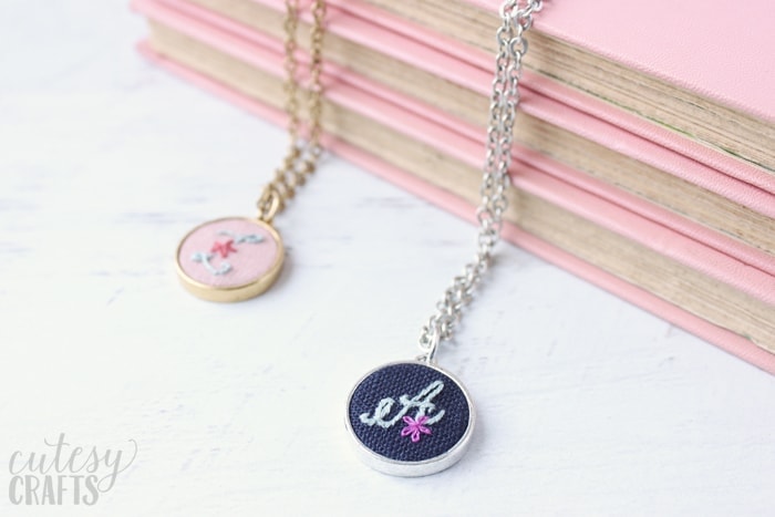 Embroidered Initial Necklace Tutorial