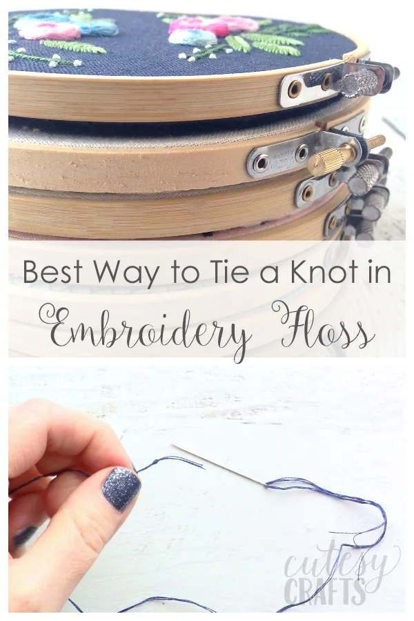 How to Tie Knots in the End of Embroidery Floss with a Quilter's Knot