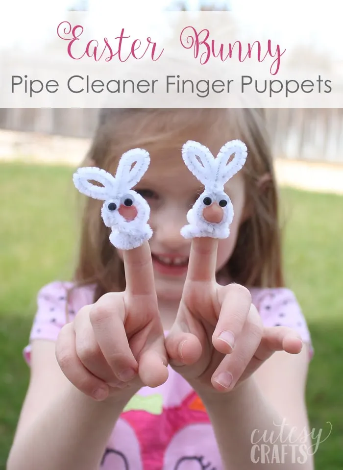 Bunny Pipe Cleaner Finger Puppets - Easter Craft for Kids
