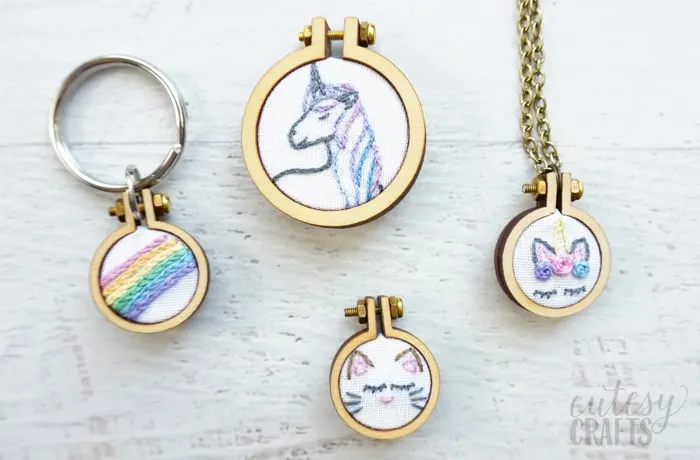 Mini Embroidery Hoops with Free Patterns