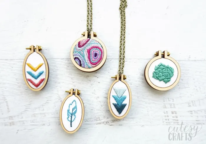 MINI EMBROIDERY HOOP NECKLACES – Midgins