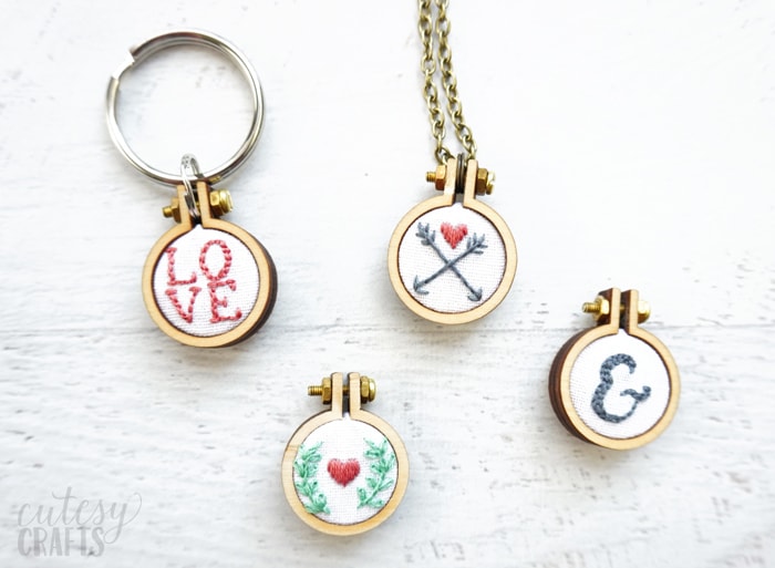 Mini Home Embroidered Hoop Necklaces - Free Patterns!