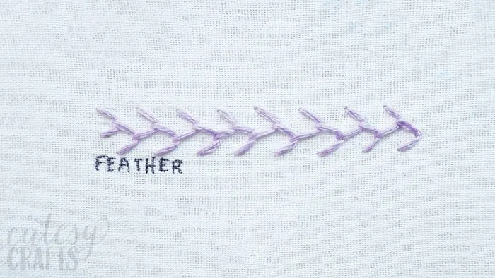 Feather stitch, Hand Embroidery for beginners