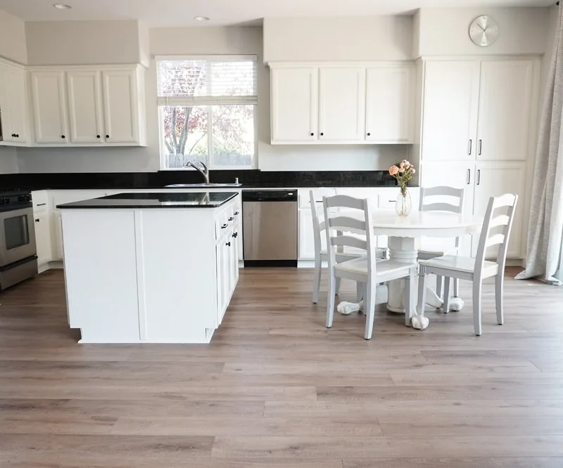 Provenza Vinyl Flooring Review in White Kitchen