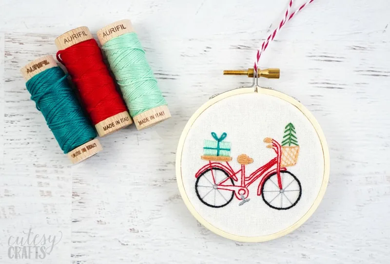 Christmas Bike Embroidery Pattern