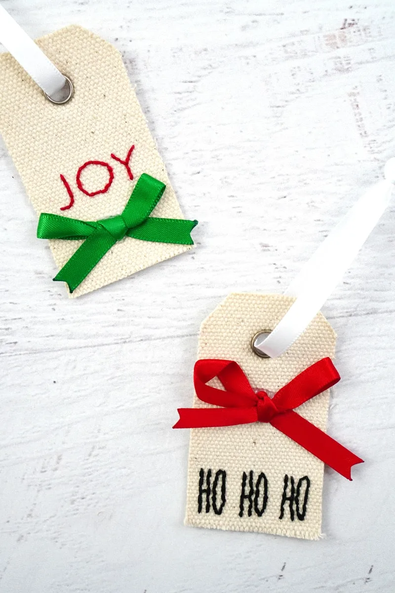 DIY Gift Tag Fabric Ornaments