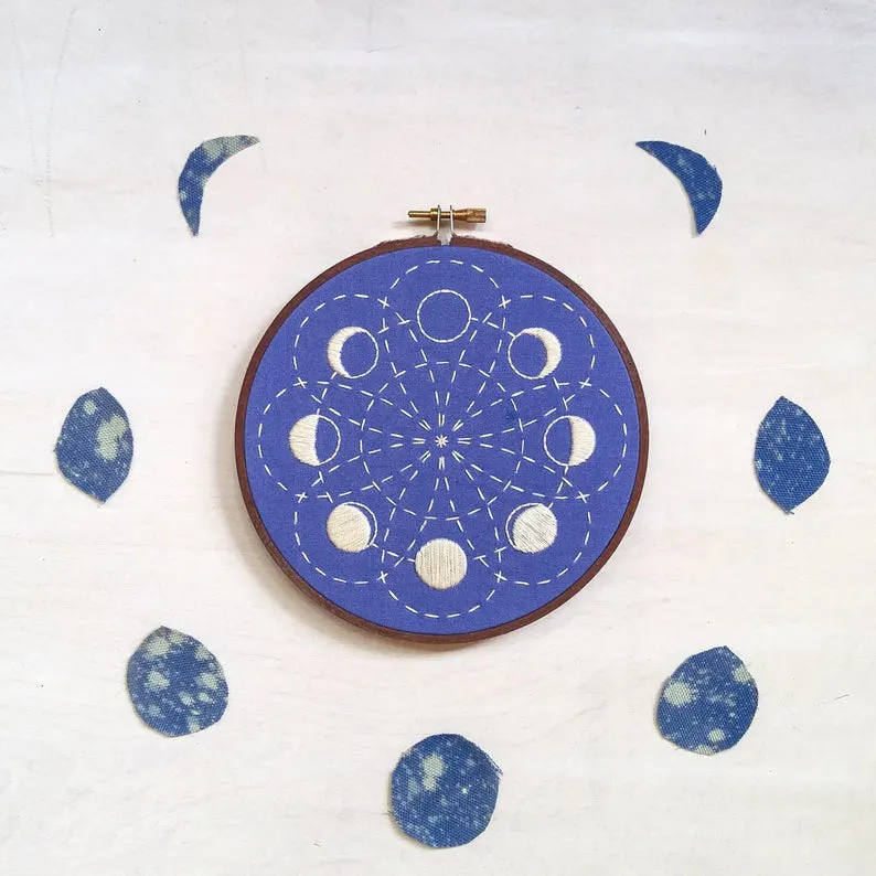 moon phase embroidery kit