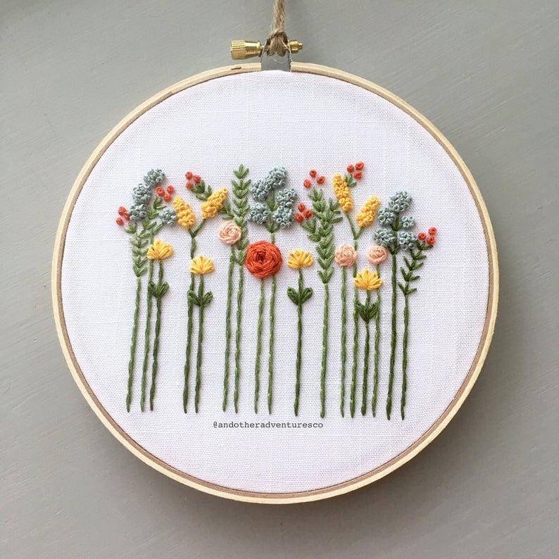 flower embroidery kit