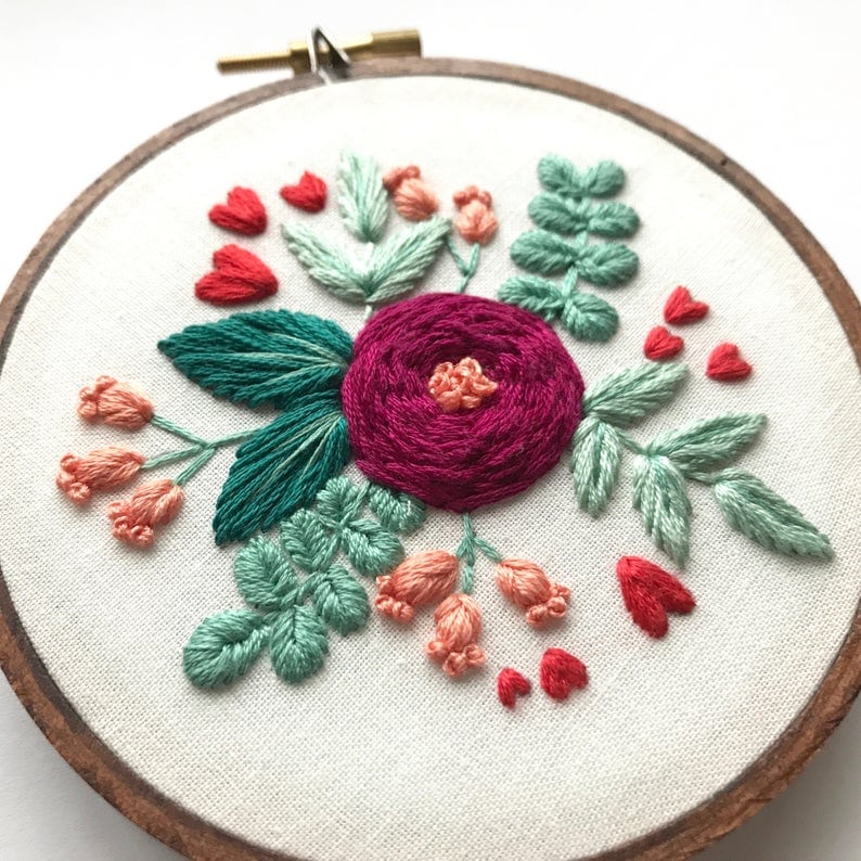 floral embroidery kit