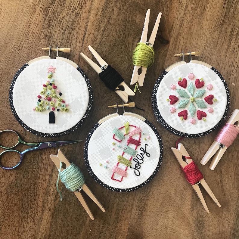 Christmas ornament embroidery kit