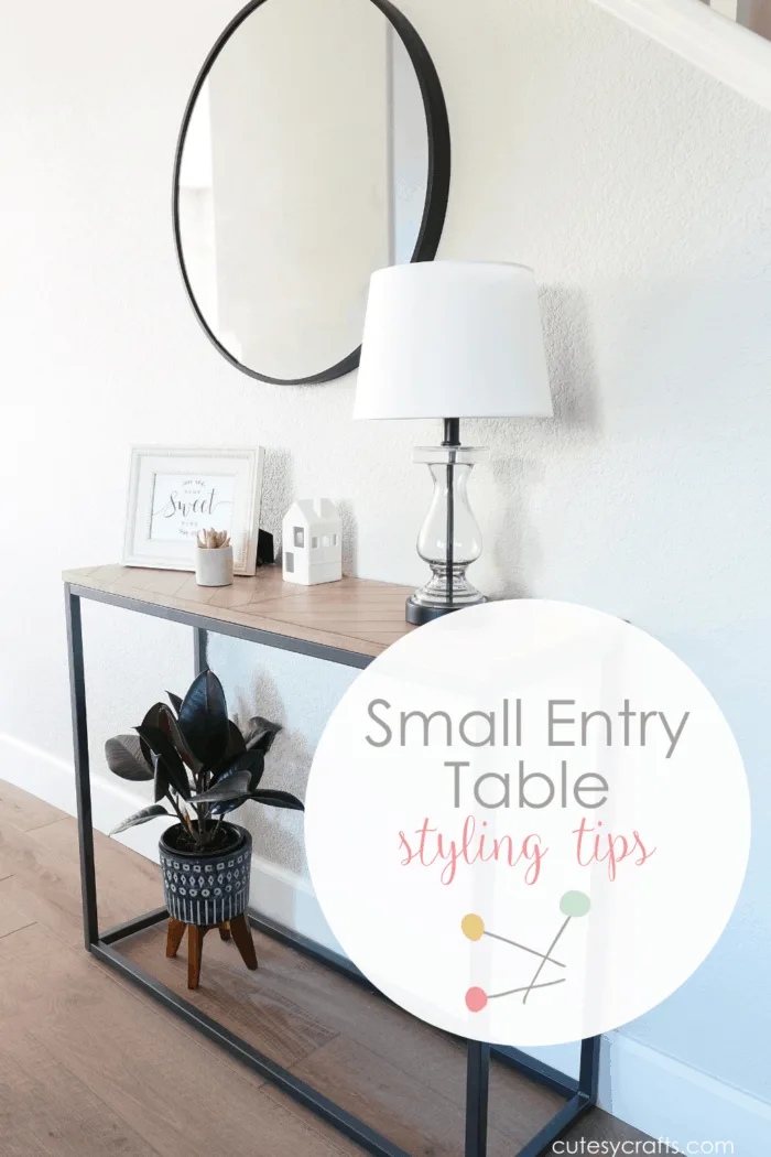 Small Entry Table Styling Tips Cutesy, How High To Hang A Mirror Over Entry Table