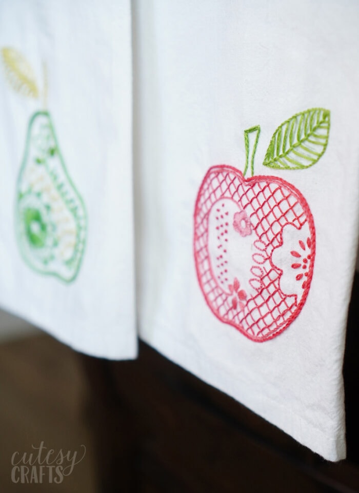 How to Embroider Tea Towels Cutesy Crafts
