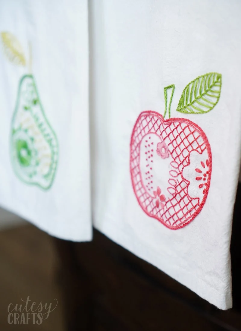 Floral Embroidery Patterns for Dishtowels