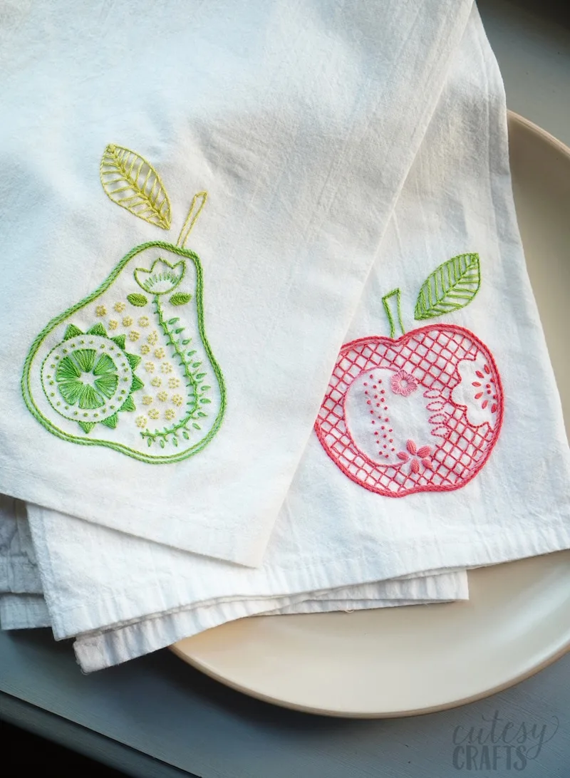 How to Embroider Tea Towels