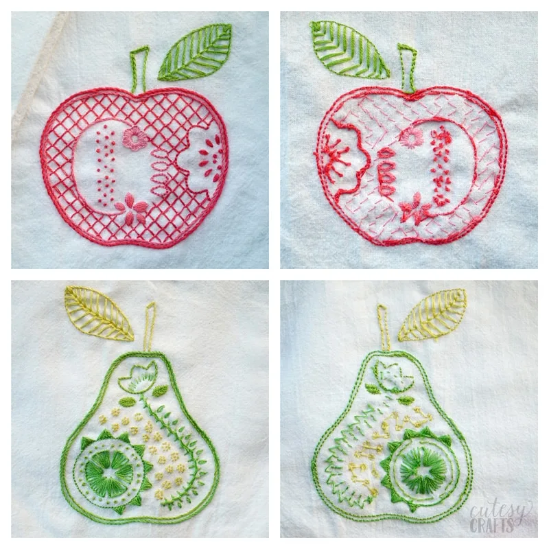 How to Embroider Dish Towels
